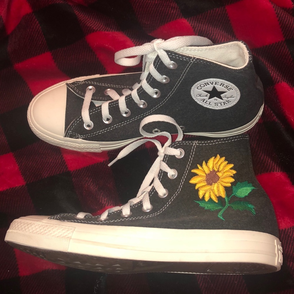 Custom Floral Embroidery Chuck Taylor Converses